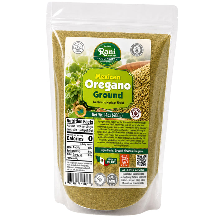 Rani Mexican Oregano Ground (Authentic Mexican Herb) 14oz (400g) ~ Gluten Free | NON-GMO | Kosher | Vegan | Sodium Free | Product of Mexico