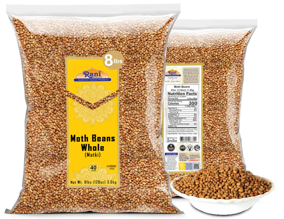 Rani Moth Beans Whole 128oz (8lbs) 3.63kg Bulk ~ All Natural | Gluten Friendly | Non-GMO | Kosher | Vegan | Indian Origin