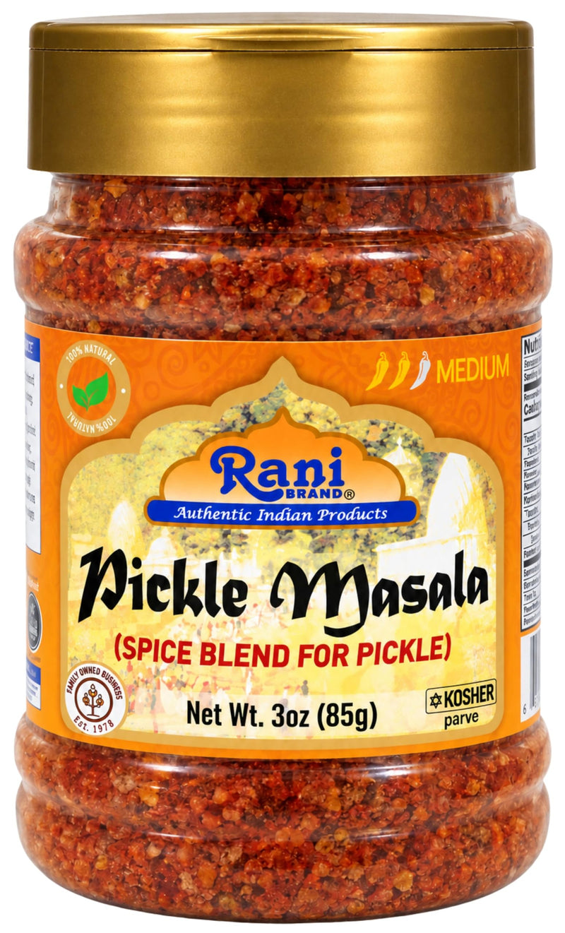 Rani Pickle (Achar) Masala Natural Indian Spice Blend 3oz (85g) PET Jar ~ All Natural | Vegan | Gluten Friendly | NON-GMO | No colors | Indian Origin