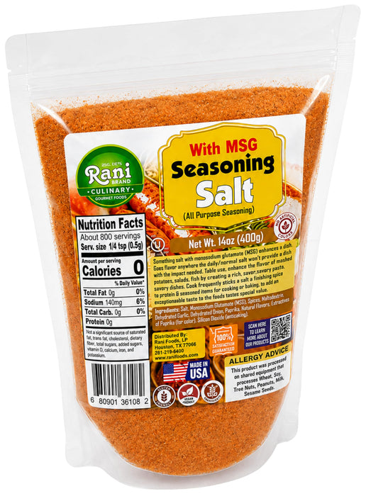 Rani Seasoning Salt with MSG (All Purpose Seasoning Salt) 14oz (400g) ~ Gluten Free | NON-GMO | Kosher | Vegan | Product of USA