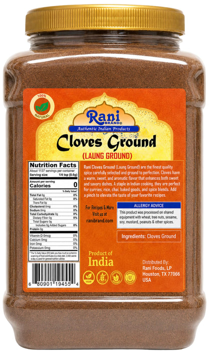 Rani Cloves Powder (Laung) Indian Spice 80oz (5lbs) 2.27kg Bulk PET Jar ~ All Natural, Gluten Friendly | NON-GMO | Kosher | Vegan | Indian Origin