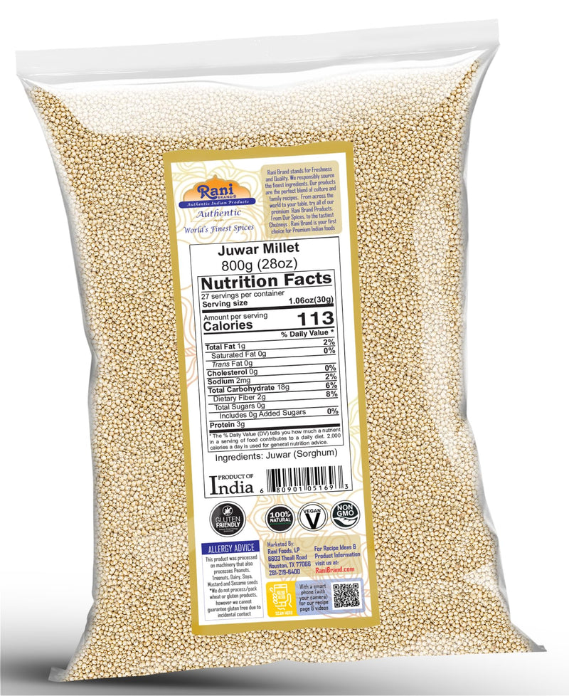 Rani Juwar Millet (Sorghum) Whole Ancient Grain Seeds 28oz (1.75lbs) 800g ~ All Natural | Gluten Friendly | NON-GMO | Kosher | Vegan | Indian Origin