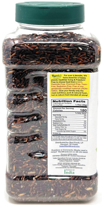 Rani Black Rice Extra Long Aged 28oz (1.75lbs) 800g PET Jar ~ All Natural | Gluten Friendly | Vegan | Indian Origin | Kosher | Export Quality | USDA Certified Organic