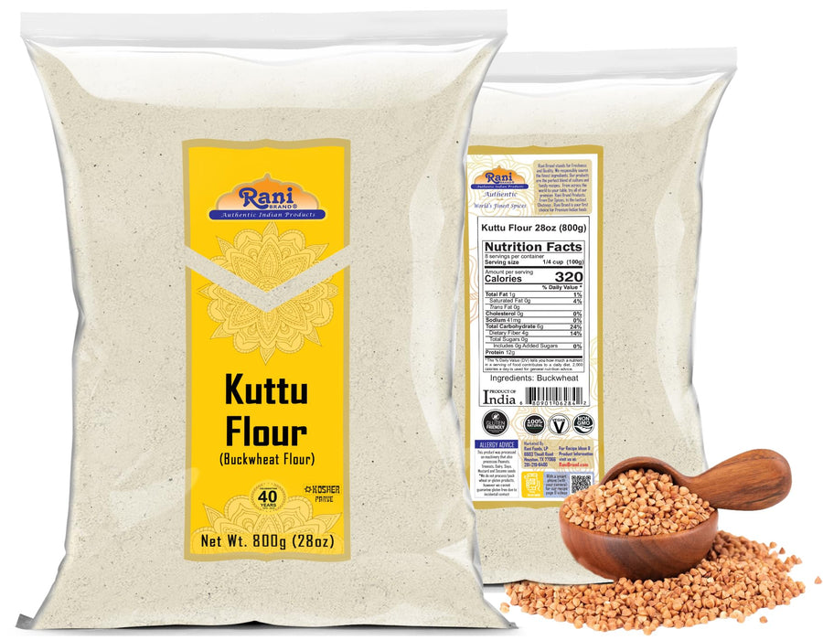 Rani Kuttu (Buckwheat) Flour 28oz (1.75lbs) 800g ~ All Natural | Gluten Friendly | NON-GMO | Kosher | Vegan | Indian Origin