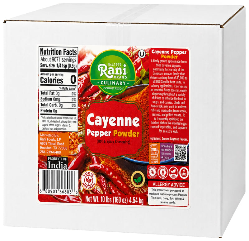 Rani Cayenne Pepper Powder (Hot & Spicy Seasoning) 160oz (10lbs) 4.54kg Bulk Box ~ All Natural | Gluten Free | NON-GMO | Kosher | Vegan | Product of India