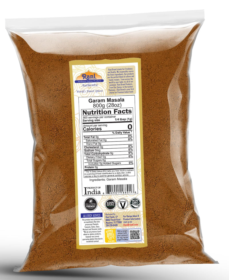Rani Garam Masala Indian 11-Spice Blend 28oz (800g) ~ All Natural, Salt-Free | Vegan | No Colors | Gluten Friendly | NON-GMO | Kosher | Indian Origin