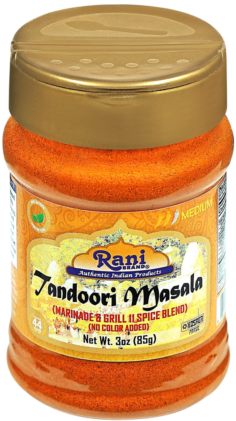 Rani Tandoori Masala (Natural, No Colors Added) Indian 11-Spice Blend 3oz (85g) PET Jar, Pack of 12 ~ Salt Free | Vegan | Gluten Friendly | NON-GMO | Kosher | Indian Origin