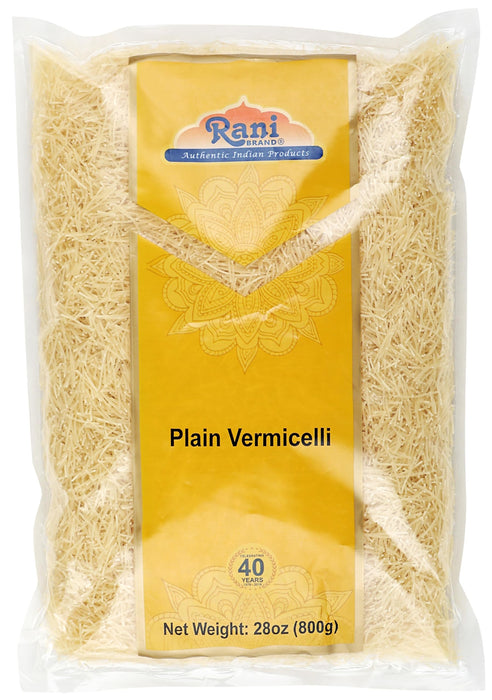 Rani Plain Vermicelli (Wheat Noodles) 28oz (1.75lbs) 800g, Pack of 3 ~ All Natural | Vegan | NON-GMO | Indian Origin