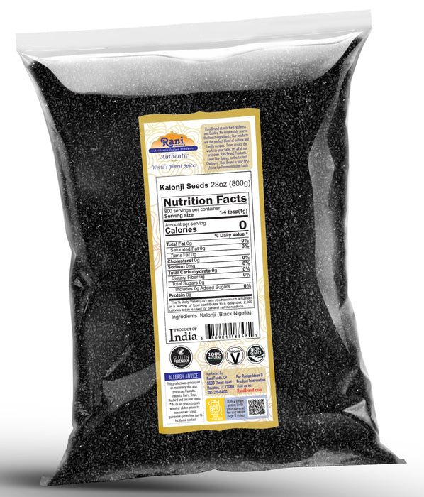 Rani Kalonji (Black Seed, Nigella Sativa, Black Cumin) Seeds 28oz (800g) All Natural ~ Gluten Friendly | NON-GMO | Kosher | Vegan | Indian Origin