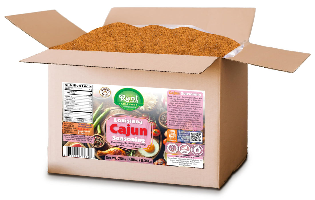 Rani Louisiana Cajun Seasoning (Special Blend for Gumbo, Jambalaya Crawfish, Shrimp) 400oz (25lbs) 11.36kg Bulk Box ~ All Natural | Gluten Friendly | NON-GMO | Kosher | Vegan | Indian Origin