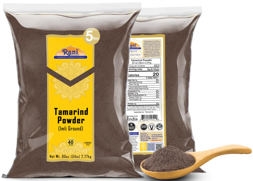 Rani Tamarind Powder (Imli) 80oz (5lbs) 2.27kg Bulk ~ All Natural| No Added Sugar/Salt | Vegan | Gluten Friendly | Kosher | NON-GMO | Indian Origin