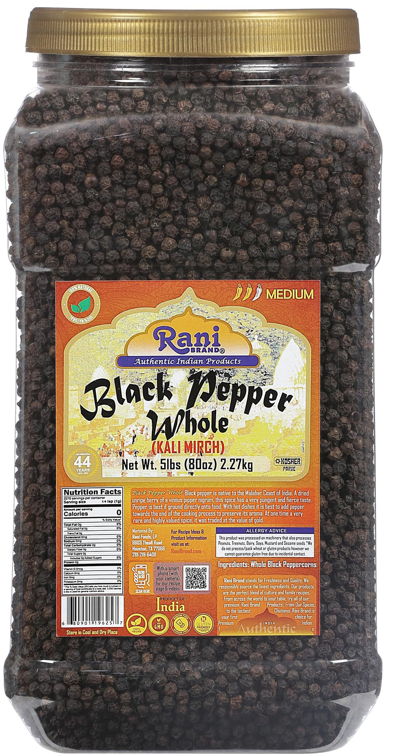 Rani Black Pepper Whole MG-1 {10 Sizes Available}