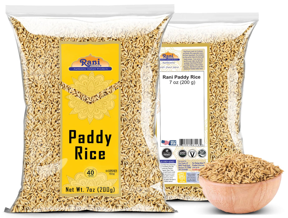 Rani Paddy Rice (Raw Unfinished Rice) 7oz (200g) ~ All Natural | Vegan | Gluten Friendly | NON-GMO | Kosher | Product of USA