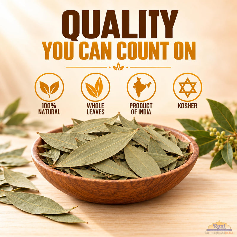 Rani Bay Leaf (Leaves) Whole Spice Hand Selected Extra Large 7oz (200g) ~ All Natural | Gluten Friendly | NON-GMO | Kosher | Vegan | Indian Origin (Tej Patta)