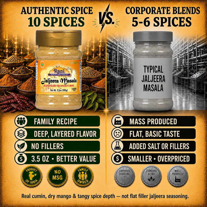 Rani Jal Jeera Masala (14-Spice blend for Spicy Indian Drink) 3oz (85g) PET Jar ~ All Natural | Vegan | No Colors | Gluten Friendly | NON-GMO | Kosher | Indian Origin