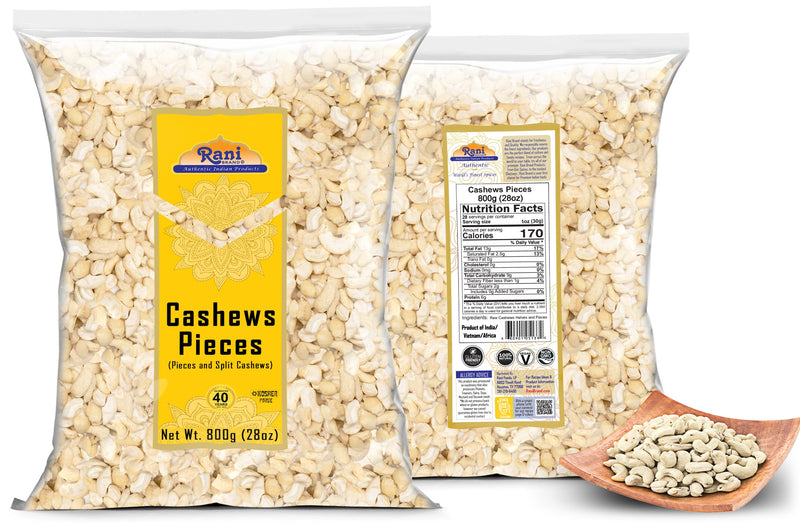 Rani Raw Cashews Halves and Pieces (uncooked, unsalted) 28oz (800g) ~ All Natural, No Preservatives | Vegan | NON-GMO | Kosher | Gluten Friendly