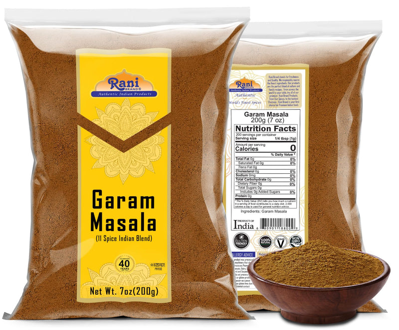 Rani Garam Masala Indian 11-Spice Blend 7oz (200g) ~ All Natural, Salt-Free | Vegan | No Colors | Gluten Friendly | NON-GMO | Kosher | Indian Origin