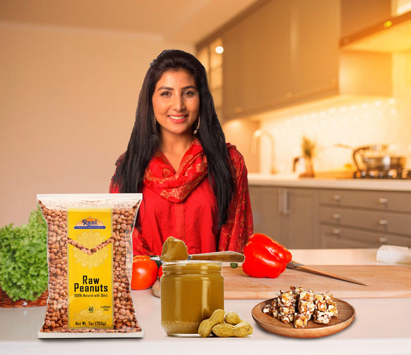 Rani Peanuts, Raw Whole With Skin (uncooked, unsalted) 7oz (200g) ~ All Natural | Vegan | Gluten Friendly | Kosher | Fresh Product of USA ~ Spanish Grade Groundnut / Red-skin
