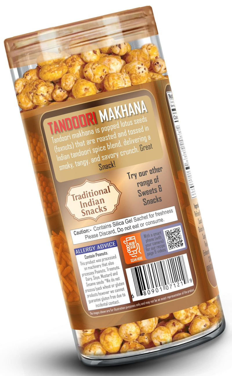 Rani Roasted Makhana (Fox Nut/Popped Lotus Seed) Tandoori Flavor 2.6oz (75g) Ready to eat, Hand Picked Foxnuts ~ High in Protein | Vegan | Gluten Friendly | NON-GMO | Kosher | Indian Origin