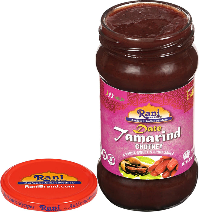 Rani Dates & Tamarind (Imli) Chutney Glass Jar, Ready to eat 12.34oz (350g) Vegan ~ Gluten Free | NON-GMO | Kosher | No Colors | Indian Origin