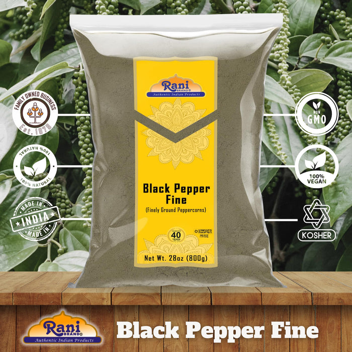 Rani Black Pepper Fine Powder 80 Mesh, 28oz (1.75lbs) 800g ~ All Natural | Vegan | Gluten Friendly | NON-GMO | Kosher