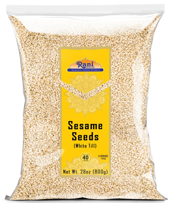 Rani Sesame Seeds Whole White, Hulled (Till) 28oz (800gm) ~ All Natural | Gluten Friendly | NON-GMO | Kosher | Vegan | Indian Origin