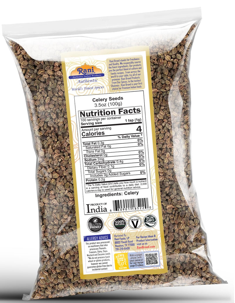 Rani Celery Seeds 3.5oz (100g) ~ All Natural | Gluten Friendly | Vegan | NON-GMO | Kosher | Indian Origin