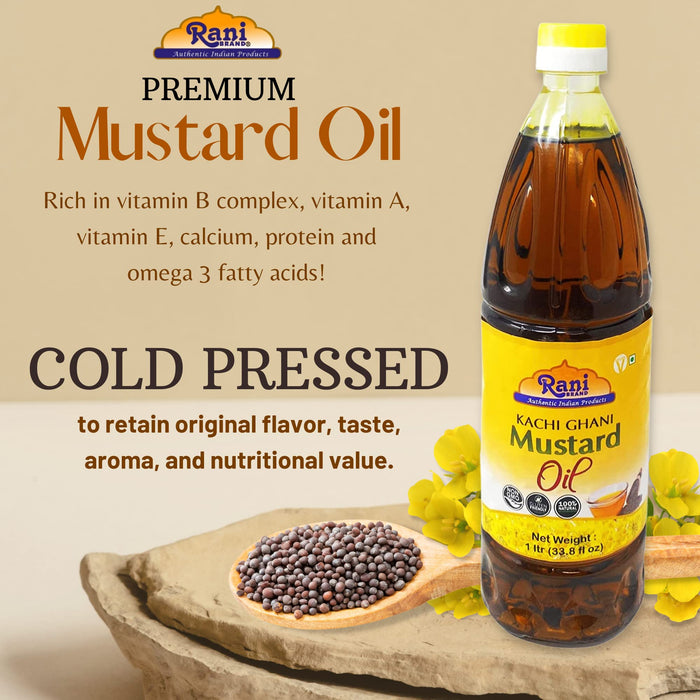 Rani Mustard Oil (Kachi Ghani) 169 Ounce (5 Liter) Pack of 2, NON-GMO | Gluten Free | Kosher | Vegan | 100% Natural