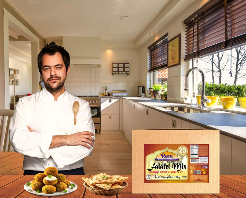 Rani Falafel Mix (Chickpeas & Spices Blend for Falafel) 400oz (25lbs) 11.36kg Bulk Box ~ Gluten Friendly | NON-GMO | Kosher | Product of USA