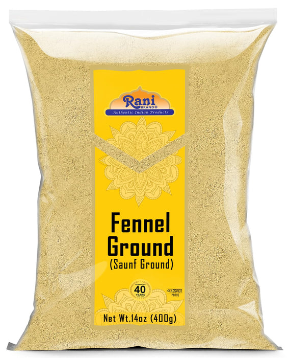 Rani Fennel Ground (Saunf) Powder Spice 14oz (400g) ~ All Natural | Gluten Friendly | NON-GMO | Kosher | Vegan | Indian Origin