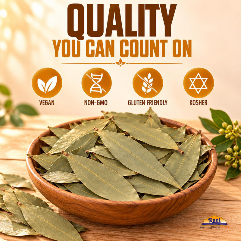 Rani Bay Leaf (Leaves) Whole Spice Hand Selected Extra Large 16oz (1lb) 454g Poly ~ All Natural | Gluten Friendly | NON-GMO | Kosher | Vegan | Indian Origin