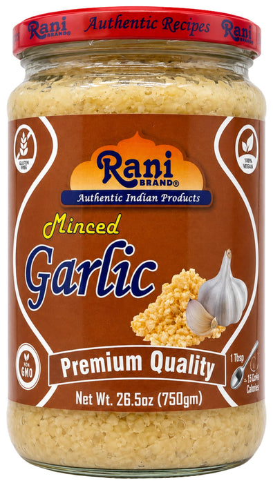 Rani Minced Garlic Cooking Paste 26.5oz (750g) Glass Jar ~ Vegan | Gluten Free | NON-GMO | Kosher | No Colors | Indian Origin