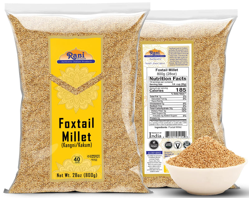 Rani Foxtail Millet Polished (Setaria italica) Ancient Grains 800g (28oz) ~ All Natural | Gluten Friendly | NON-GMO | Kosher | Vegan | Indian Origin