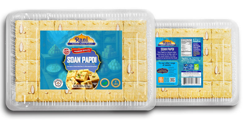 Rani Soan Papdi 17.5oz (500g) PET Jar, Traditional Indian Sweets, Ready to eat ~ All Natural | Non-GMO | Kosher | Indian Origin