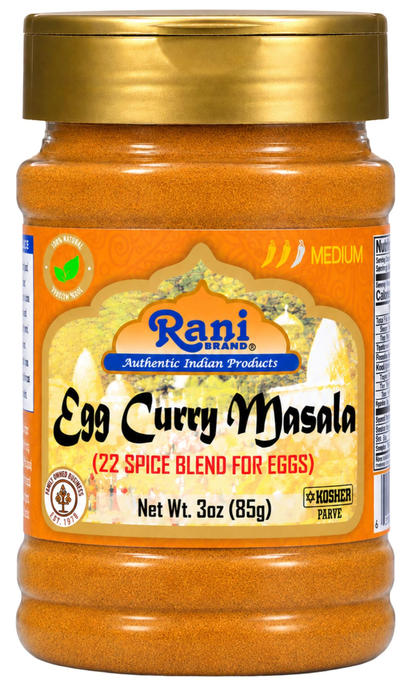 Rani Egg Curry Masala, 21 Spice Blend 3oz (85g) Shaker Top For Your Eggs or Tofu Scramble ~ All Natural | Vegan | Gluten Friendly | NON-GMO | Kosher