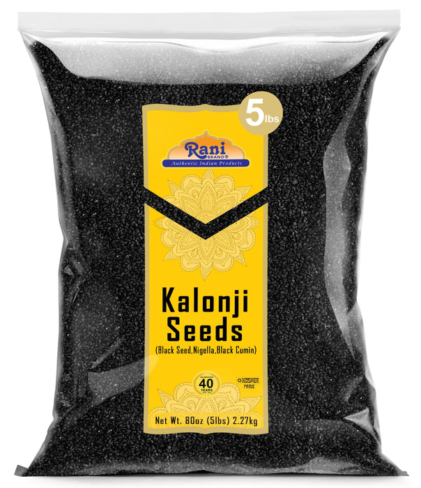 Rani Kalonji Seeds Whole Spice (Black Seed, Nigella Sativa, Black Cumin) 80oz (5lbs) 2.27kg ~ All Natural | Gluten Friendly | NON-GMO | Kosher | Vegan