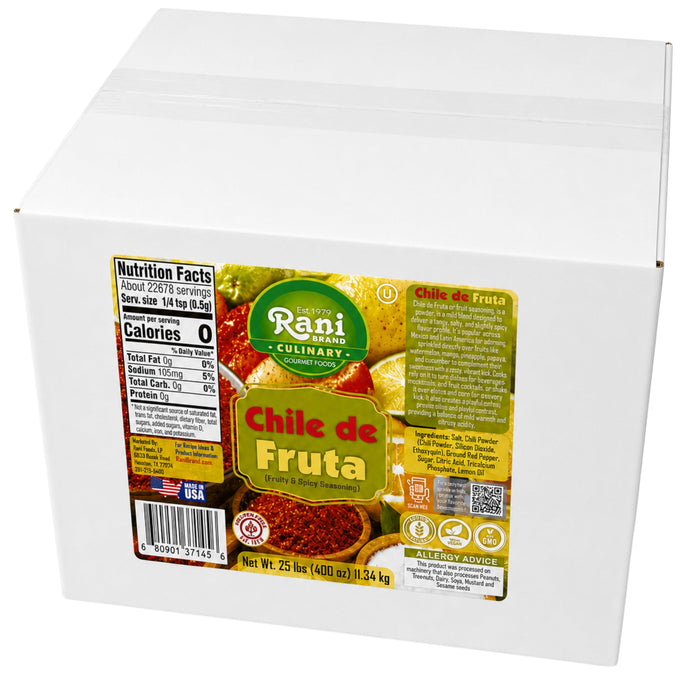 Rani Chile de Fruta (Fruity & Spicy Seasoning) 400oz (25lbs) 11.34kg Bulk Box ~ Gluten Free | NON-GMO | Kosher | Vegan | Sodium Free | Product of USA