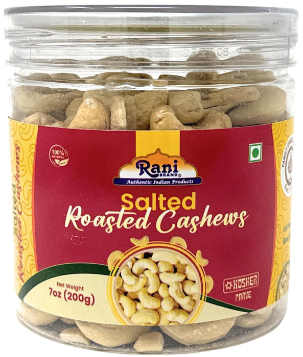 Rani Roasted Cashews Variety Pack (Salted, Black Pepper, Peri Peri) 7oz (200g) Pack of 3, PET Jar, Non-Fried, Oil Free ~ All Natural | Vegan | Gluten Friendly | NON-GMO | Kosher | Air Roasted