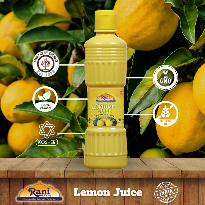 Rani Lemon Juice 13.5oz (400 ml) Vegan ~ Gluten Free | NON-GMO | Kosher | No Colors | Indian Origin