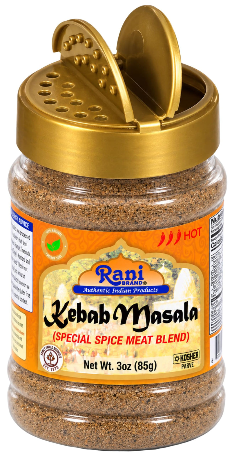 Rani Kebab Masala Indian Spice Blend for Meat Dishes 3oz (85g) PET Jar ~ All Natural, Salt-Free | Vegan | No Colors | Gluten Friendly | NON-GMO | Kosher | Indian Origin