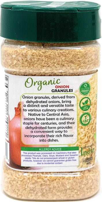 Rani Organic Granulated Onion (Pyaaz Granules) 3oz (85g) PET Jar ~ All Natural | Gluten Friendly | Vegan | NON-GMO | Kosher | No Salt or fillers | Indian Origin