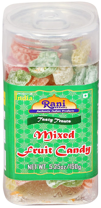 Rani Mixed Fruit Candy 5.25oz (150g) Vacuum Sealed, Easy Open Top, Resealable Container ~ Indian Tasty Treats | Vegan | Gluten Friendly | NON-GMO | Indian Origin