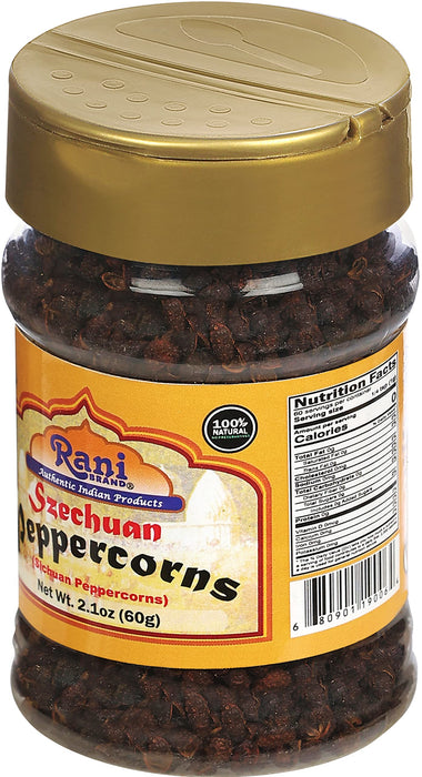 Rani Szechuan Peppercorns (Sichuan Peppercorns) 2.1oz (60g) PET Jar ~ All Natural | Gluten Friendly | Non-GMO | Perfect size for Grinders!