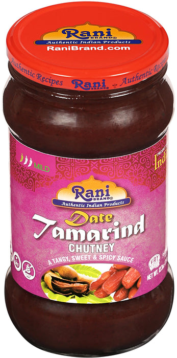Rani Dates & Tamarind (Imli) Chutney Glass Jar, Ready to eat 12.34oz (350g) Vegan ~ Gluten Free | NON-GMO | Kosher | No Colors | Indian Origin