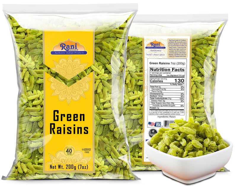 Rani Green Raisins 7oz (200g) ~ All Natural | Gluten Friendly | NON-GMO | Kosher | Vegan | Indian Origin