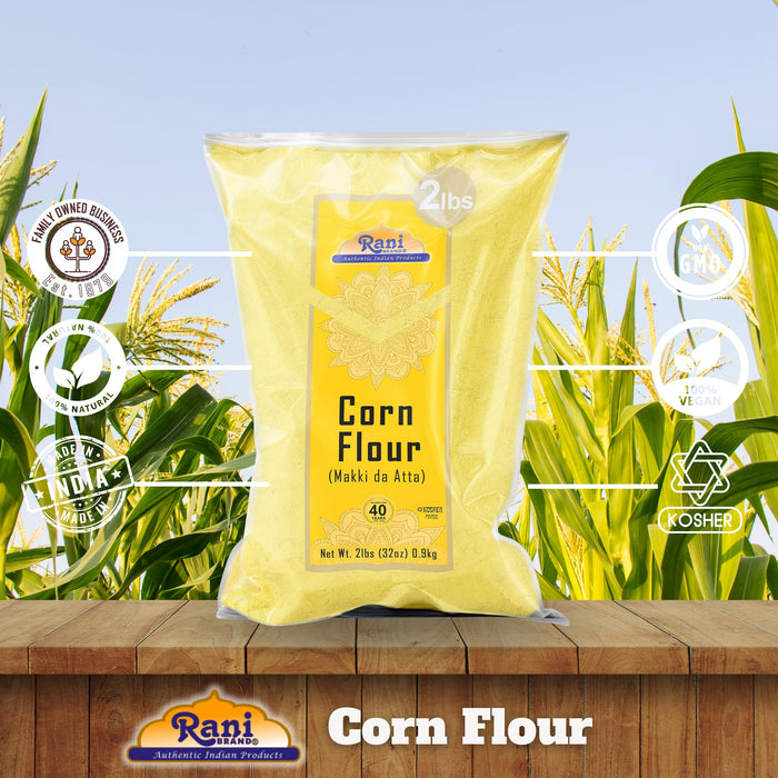 Rani Corn Flour (Makki ka Atta) 32oz (2lbs) 908g Bulk ~ All Natural | Vegan | Gluten Friendly | NON-GMO | Kosher | Indian Origin