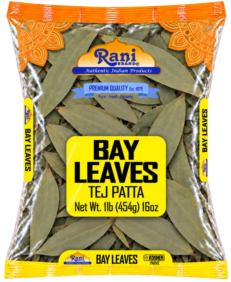 Rani Bay Leaf (Leaves) Whole Spice Hand Selected Extra Large 16oz (1lb) 454g Poly ~ All Natural | Gluten Friendly | NON-GMO | Kosher | Vegan | Indian Origin