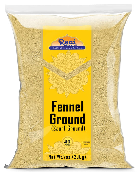 Rani Fennel Ground (Saunf) Powder Spice 7oz (200g) ~ All Natural | Gluten Friendly | NON-GMO | Kosher | Vegan | Indian Origin