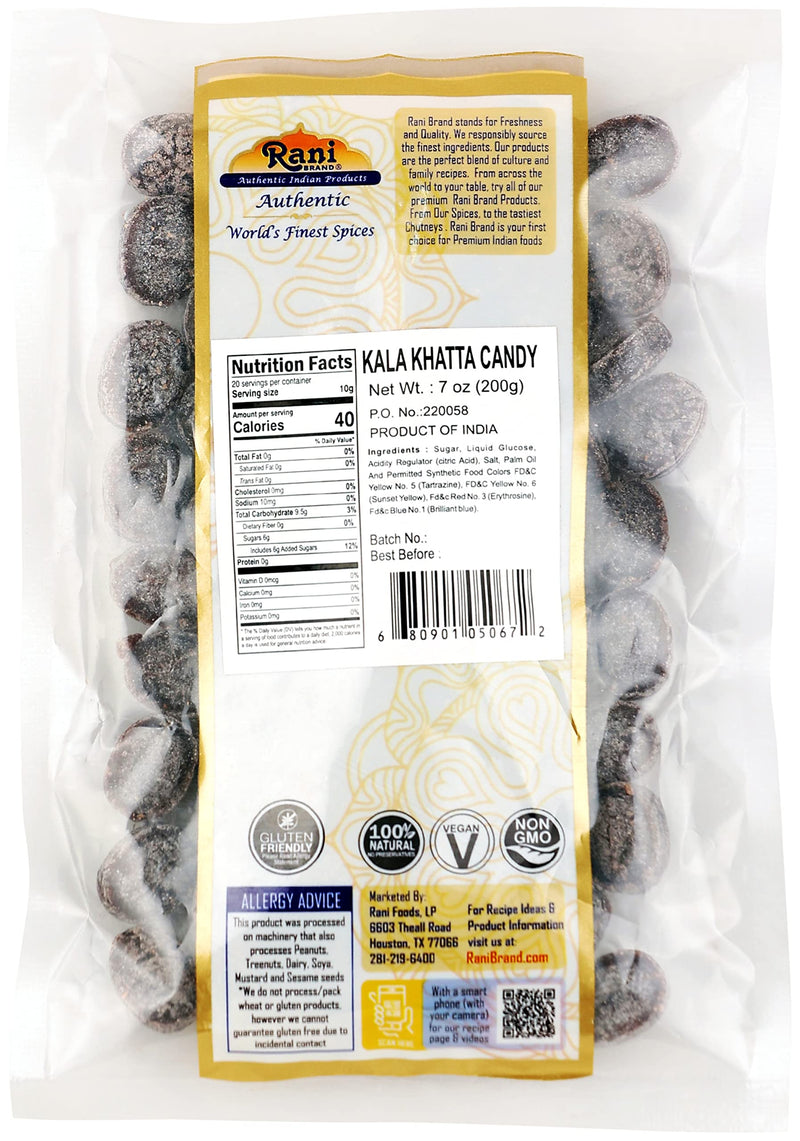 Rani Kala Khatta Candy 7oz (200g) ~ Indian Tasty Treats | Vegan | Gluten Friendly | NON-GMO | Indian Origin
