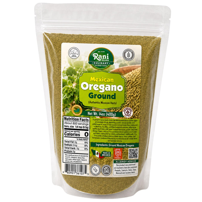 Rani Mexican Oregano Ground (Authentic Mexican Herb) 14oz (400g) ~ Gluten Free | NON-GMO | Kosher | Vegan | Sodium Free | Product of Mexico